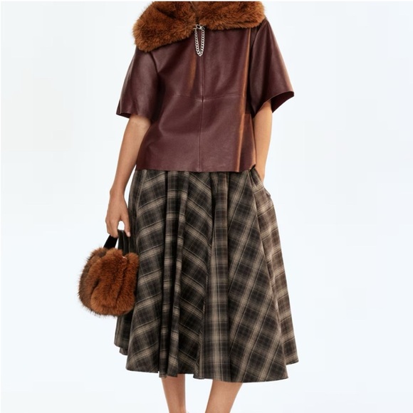 NWT H&M Fall25 Plaid Circle Skirt - Picture 10 of 10